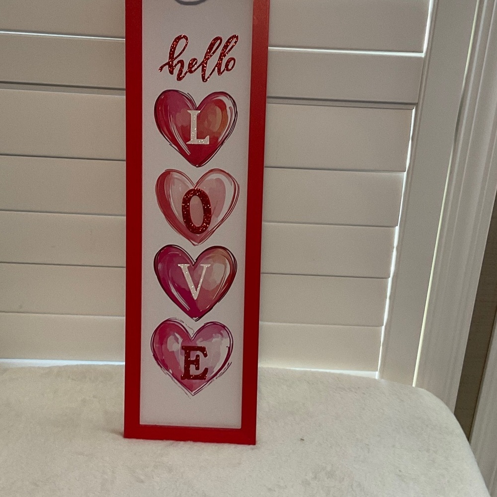 Red and Pink Heart LOVE Wall Art